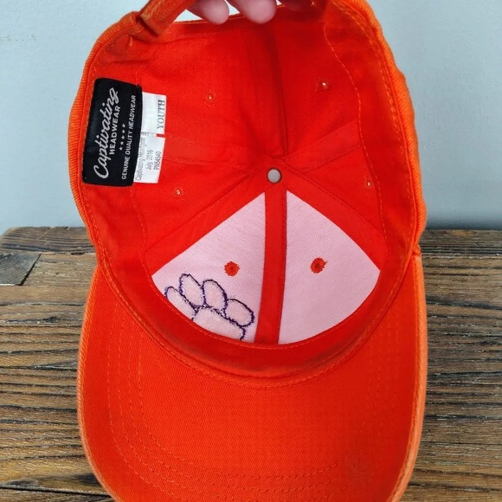 Captivating Headwear Clemson Tigers Ball Cap Hat Tiger Paw Orange Purple College